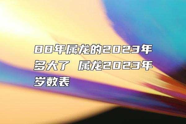 2023年属龙人的虚岁是多少呢？