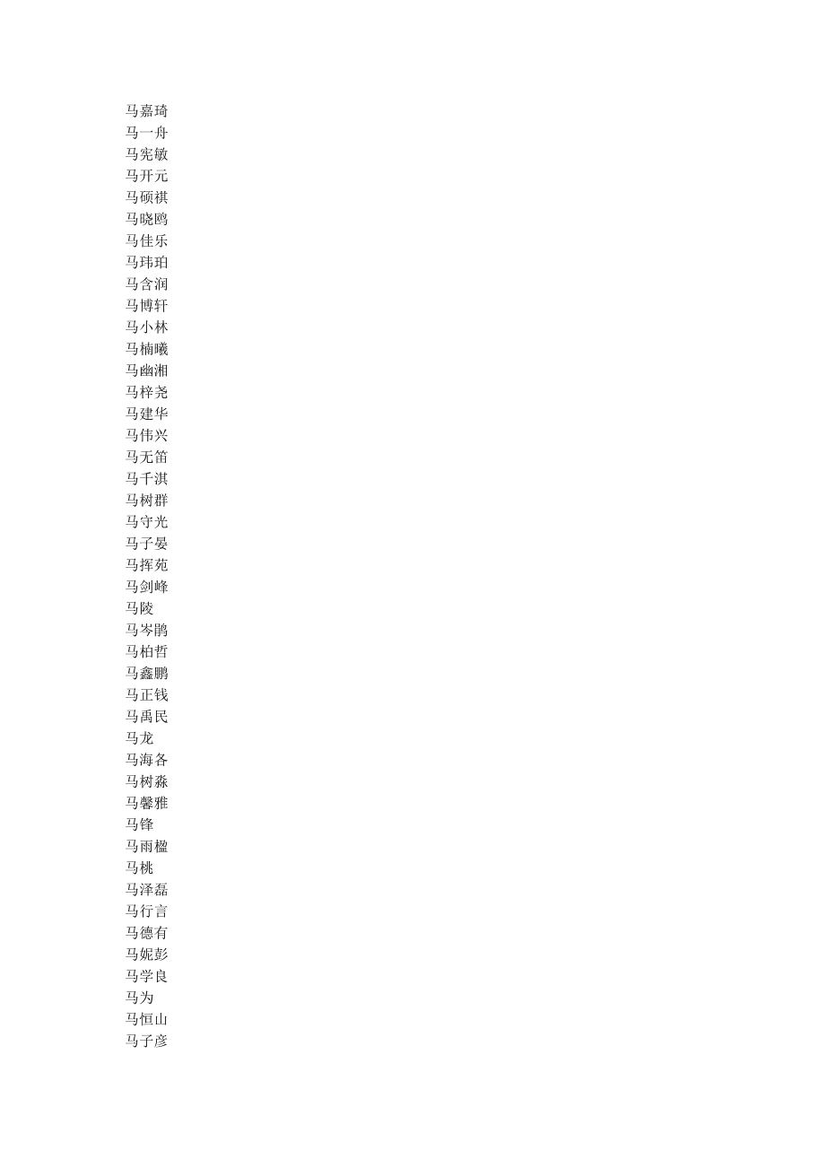 那个叫“马”的父亲很会给孩子起名字，老师都不敢给他起名字：感觉很奇怪。