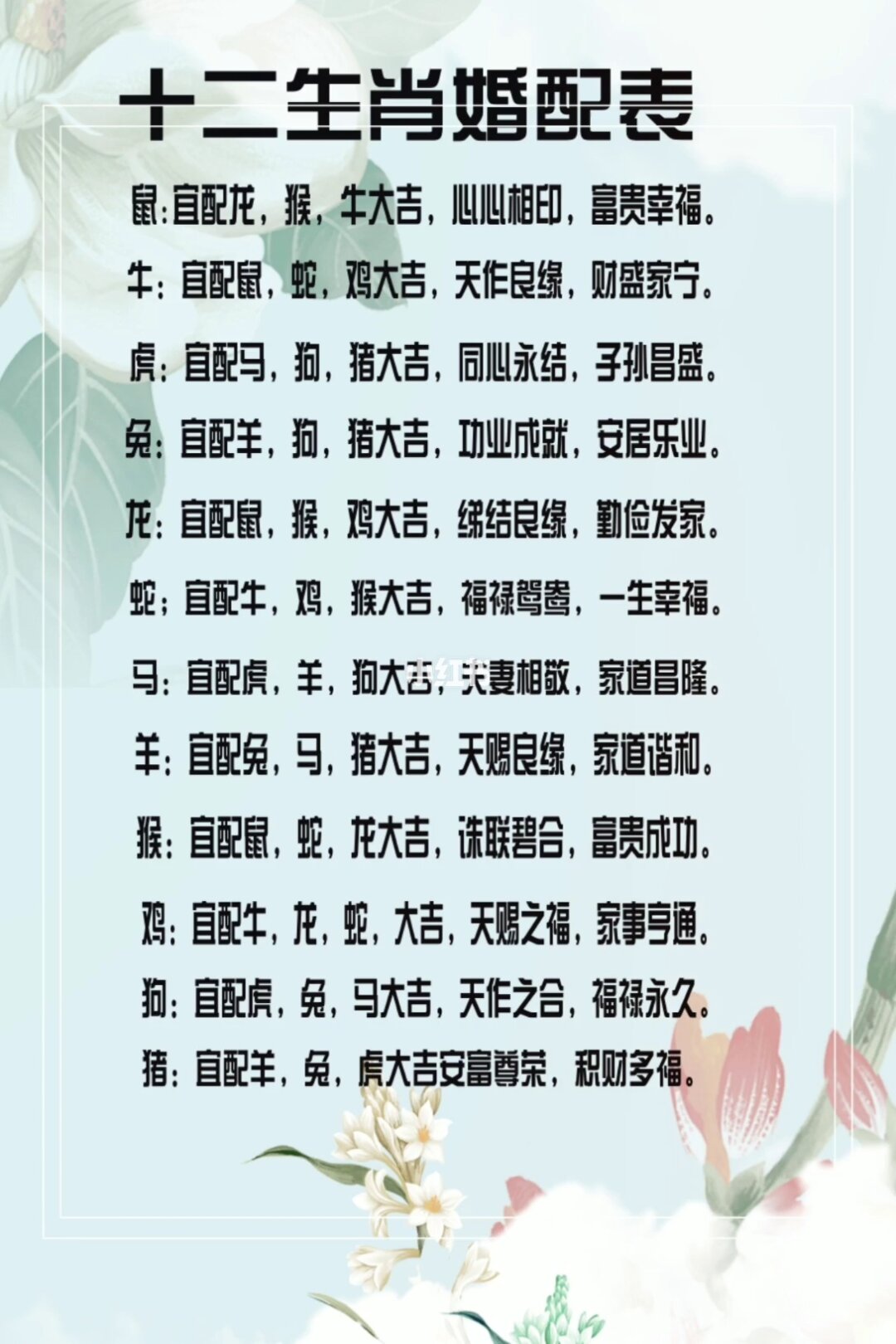 属相配对查询免费_配对属相婚配表_属相配对查询表