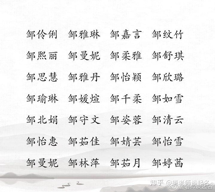 2023邹姓女孩取名99分_邹姓女孩取名99分_邹取名字男孩女孩名字